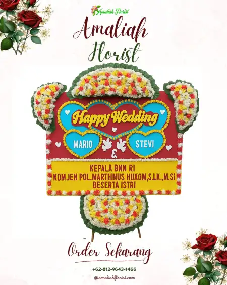 Papan Bunga Pernikahan Mazino